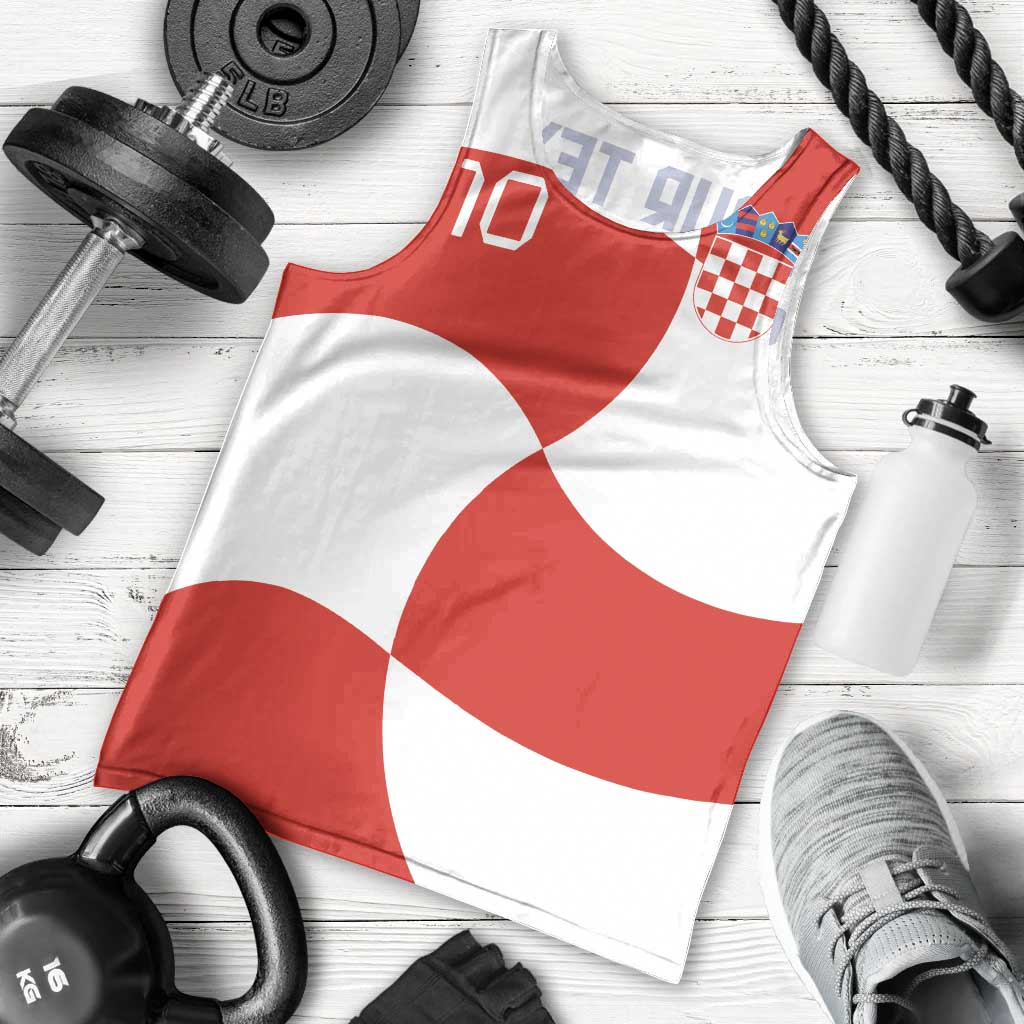 Custom Croatia National Football Men Tank Top Reds and Whites Checkered - Wonder Print Shop