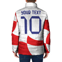 Custom Croatia National Football Padded Jacket Reds and Whites Checkered - Wonder Print Shop