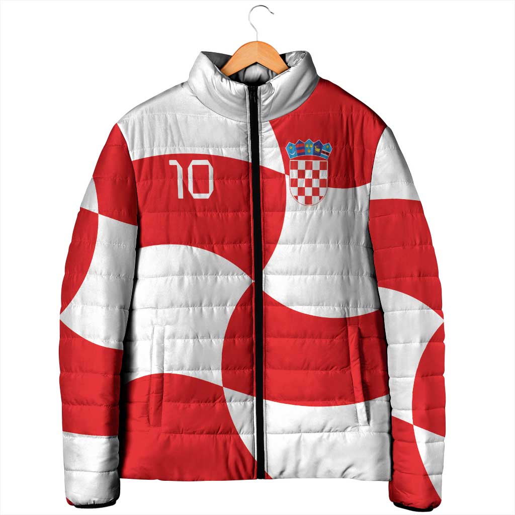 Custom Croatia National Football Padded Jacket Reds and Whites Checkered - Wonder Print Shop
