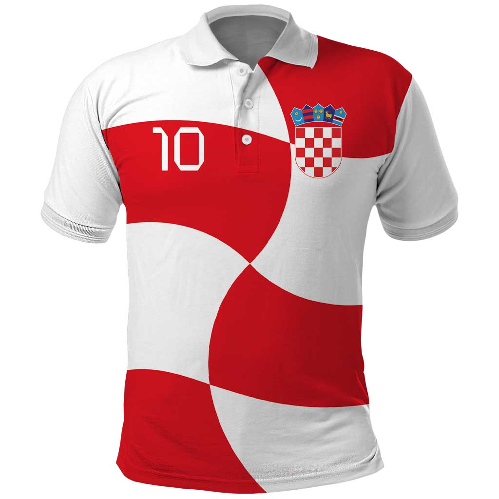 Custom Croatia National Football Polo Shirt Reds and Whites Checkered - Wonder Print Shop