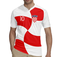 Custom Croatia National Football Rugby Jersey Reds and Whites Checkered - Wonder Print Shop