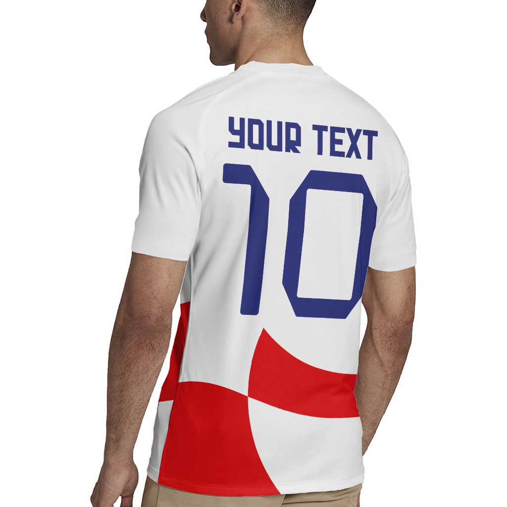 Custom Croatia National Football Rugby Jersey Reds and Whites Checkered - Wonder Print Shop