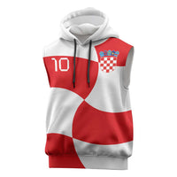 Custom Croatia National Football Sleeveless Hoodie Reds and Whites Checkered - Wonder Print Shop