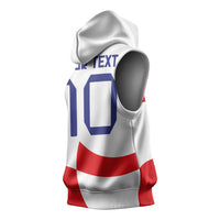 Custom Croatia National Football Sleeveless Hoodie Reds and Whites Checkered - Wonder Print Shop