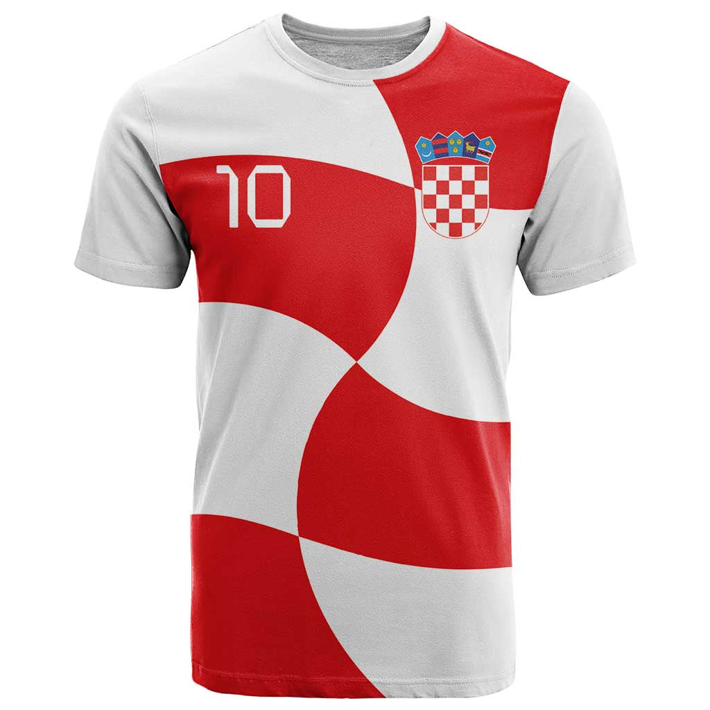 Custom Croatia National Football T Shirt Reds and Whites Checkered - Wonder Print Shop