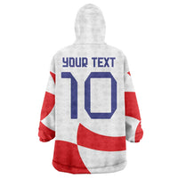 Custom Croatia National Football Wearable Blanket Hoodie Reds and Whites Checkered - Wonder Print Shop