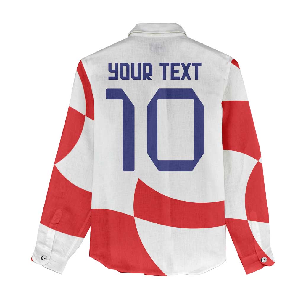 Custom Croatia National Football Women Casual Shirt Reds and Whites Checkered - Wonder Print Shop