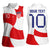 Custom Croatia National Football Women Sleeveless Polo Shirt Reds and Whites Checkered - Wonder Print Shop