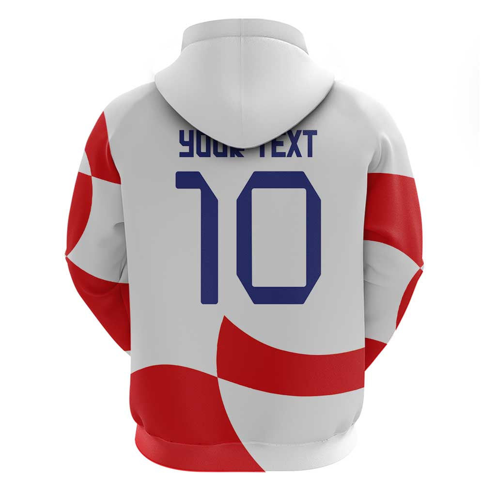 Custom Croatia National Football Zip Hoodie Reds and Whites Checkered - Wonder Print Shop