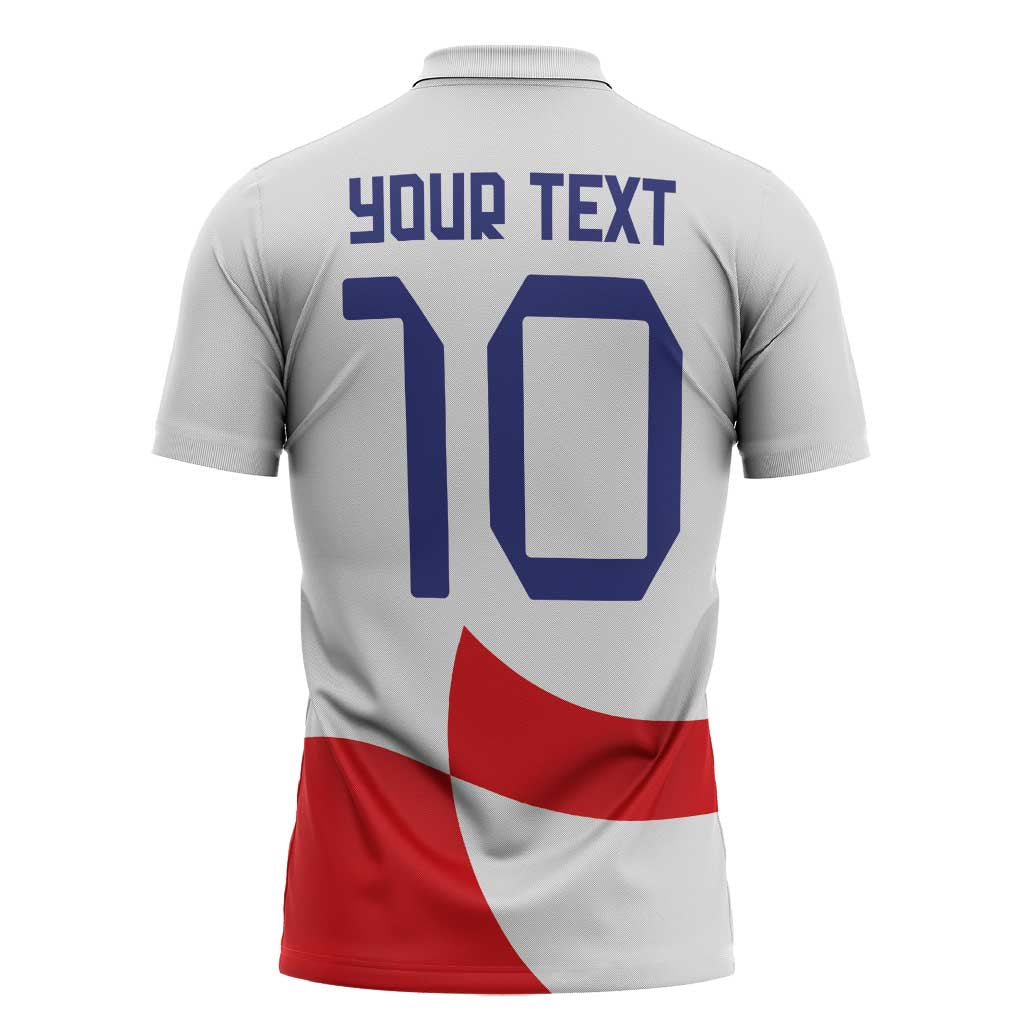 Custom Croatia National Football Zipper Polo Shirt Reds and Whites Checkered - Wonder Print Shop