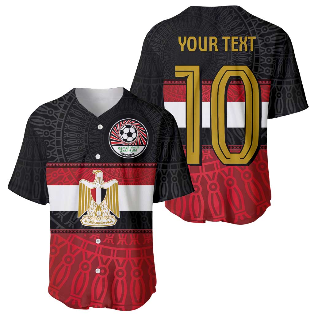 Custom Egypt National Football Baseball Jersey Egyptian Geometric and Flag - Wonder Print Shop