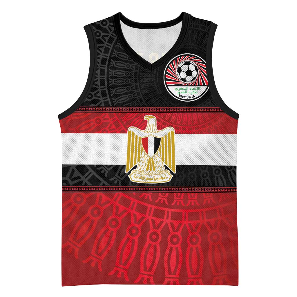 Custom Egypt National Football Basketball Jersey Egyptian Geometric and Flag - Wonder Print Shop