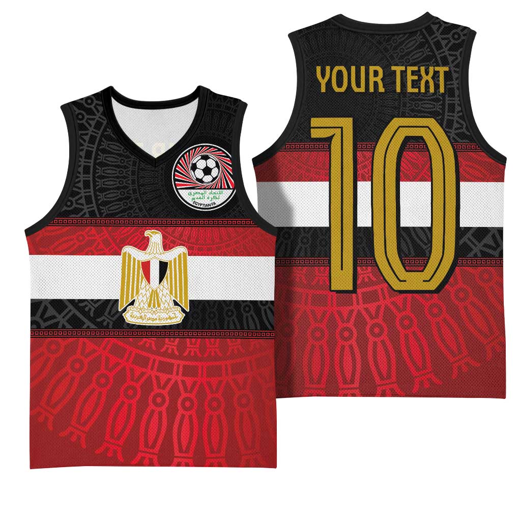 Custom Egypt National Football Basketball Jersey Egyptian Geometric and Flag - Wonder Print Shop