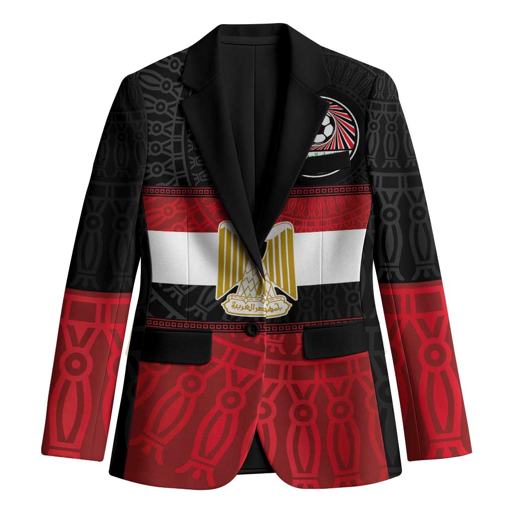 Custom Egypt National Football Blazer Egyptian Geometric and Flag - Wonder Print Shop