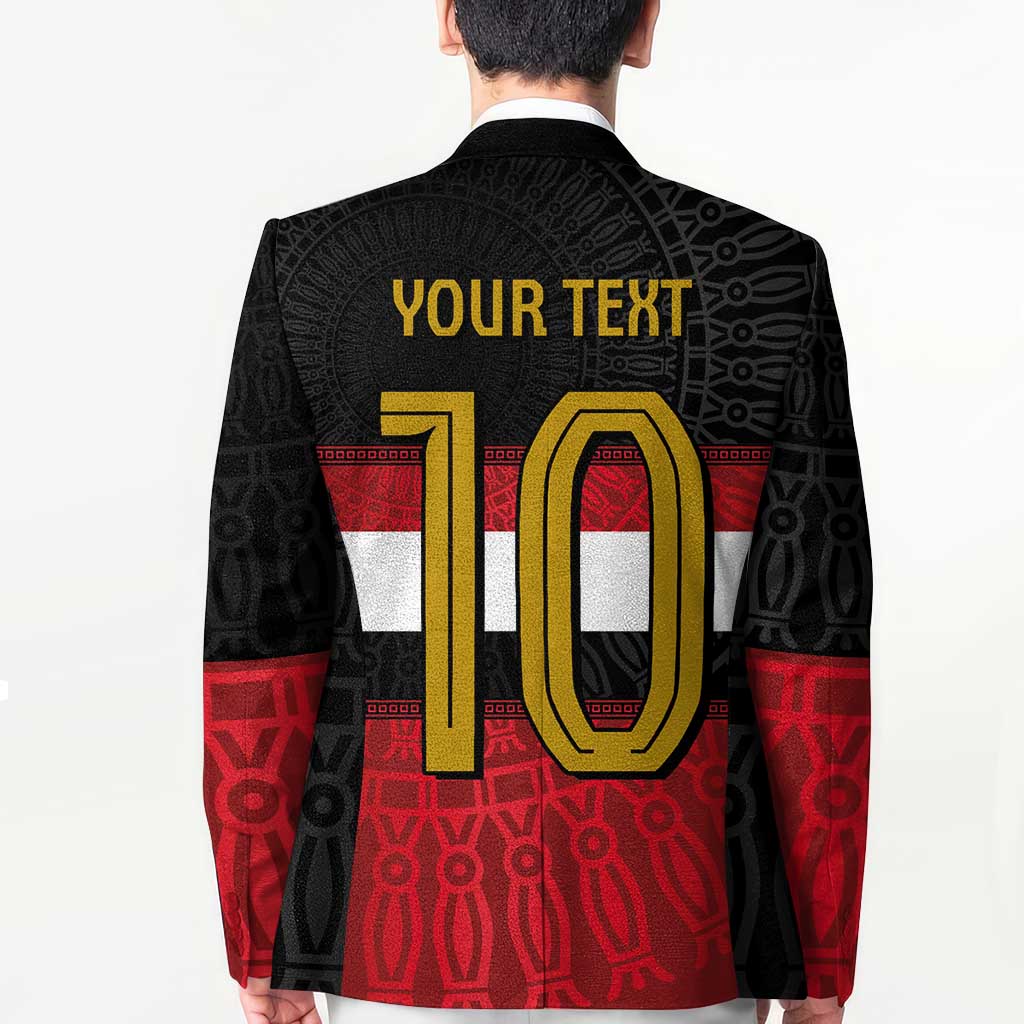 Custom Egypt National Football Blazer Egyptian Geometric and Flag - Wonder Print Shop