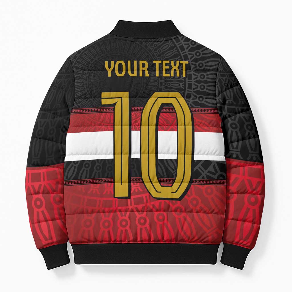 Custom Egypt National Football Bomber Puffer Jacket Egyptian Geometric and Flag - Wonder Print Shop