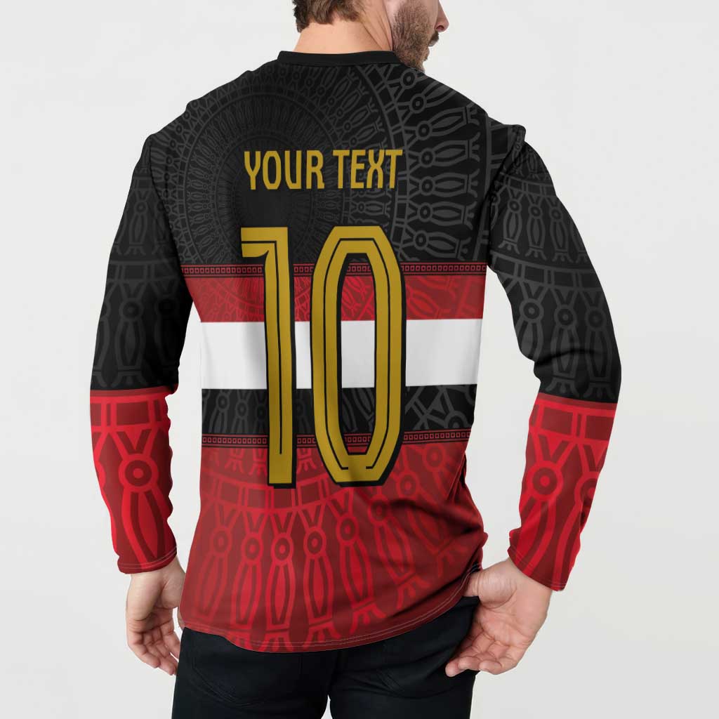 Custom Egypt National Football Button Sweatshirt Egyptian Geometric and Flag - Wonder Print Shop
