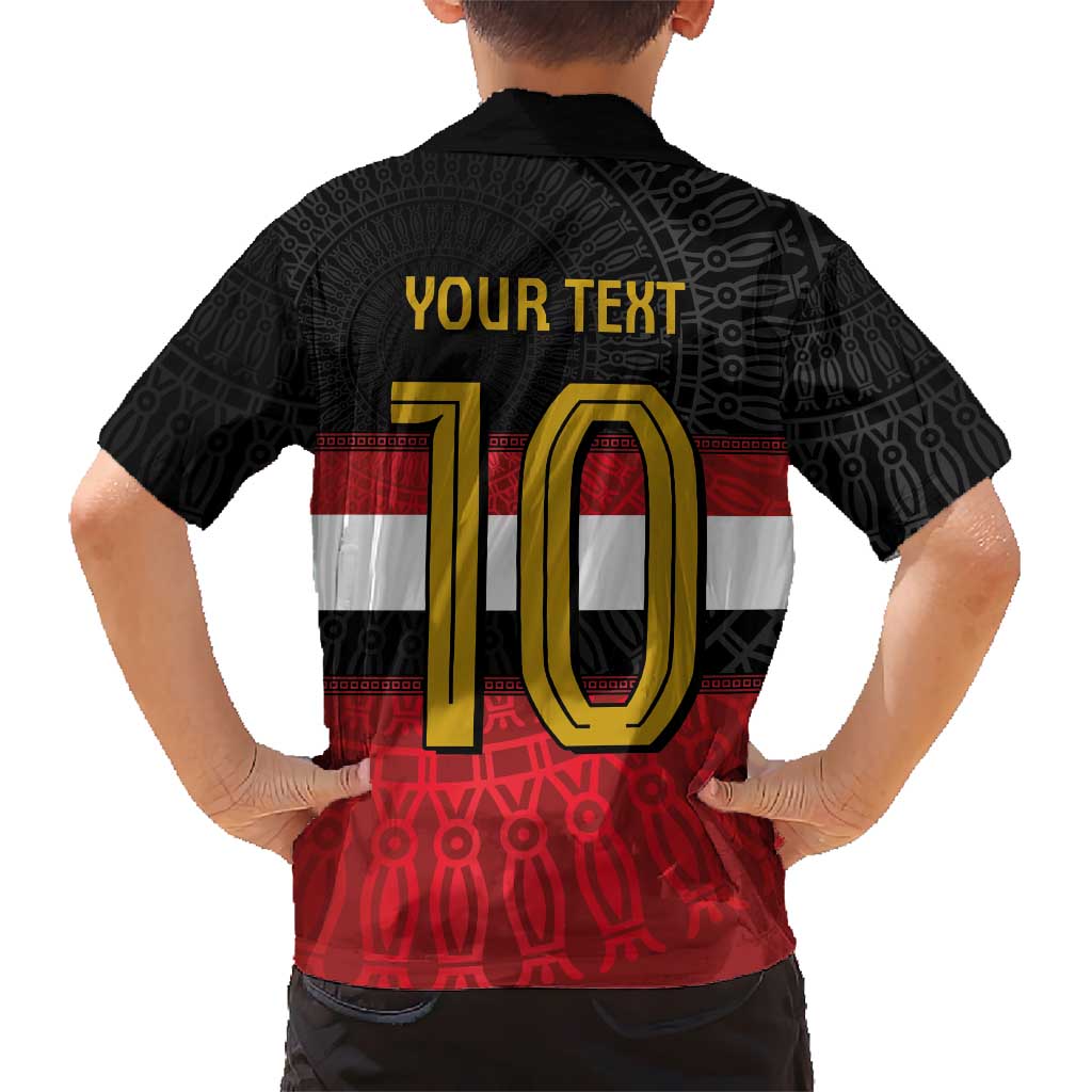 Custom Egypt National Football Hawaiian Shirt Egyptian Geometric and Flag - Wonder Print Shop