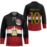 Custom Egypt National Football Hockey Jersey Egyptian Geometric and Flag - Wonder Print Shop