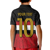 Custom Egypt National Football Kid Polo Shirt Egyptian Geometric and Flag - Wonder Print Shop