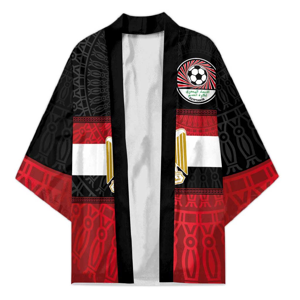 Custom Egypt National Football Kimono Egyptian Geometric and Flag - Wonder Print Shop