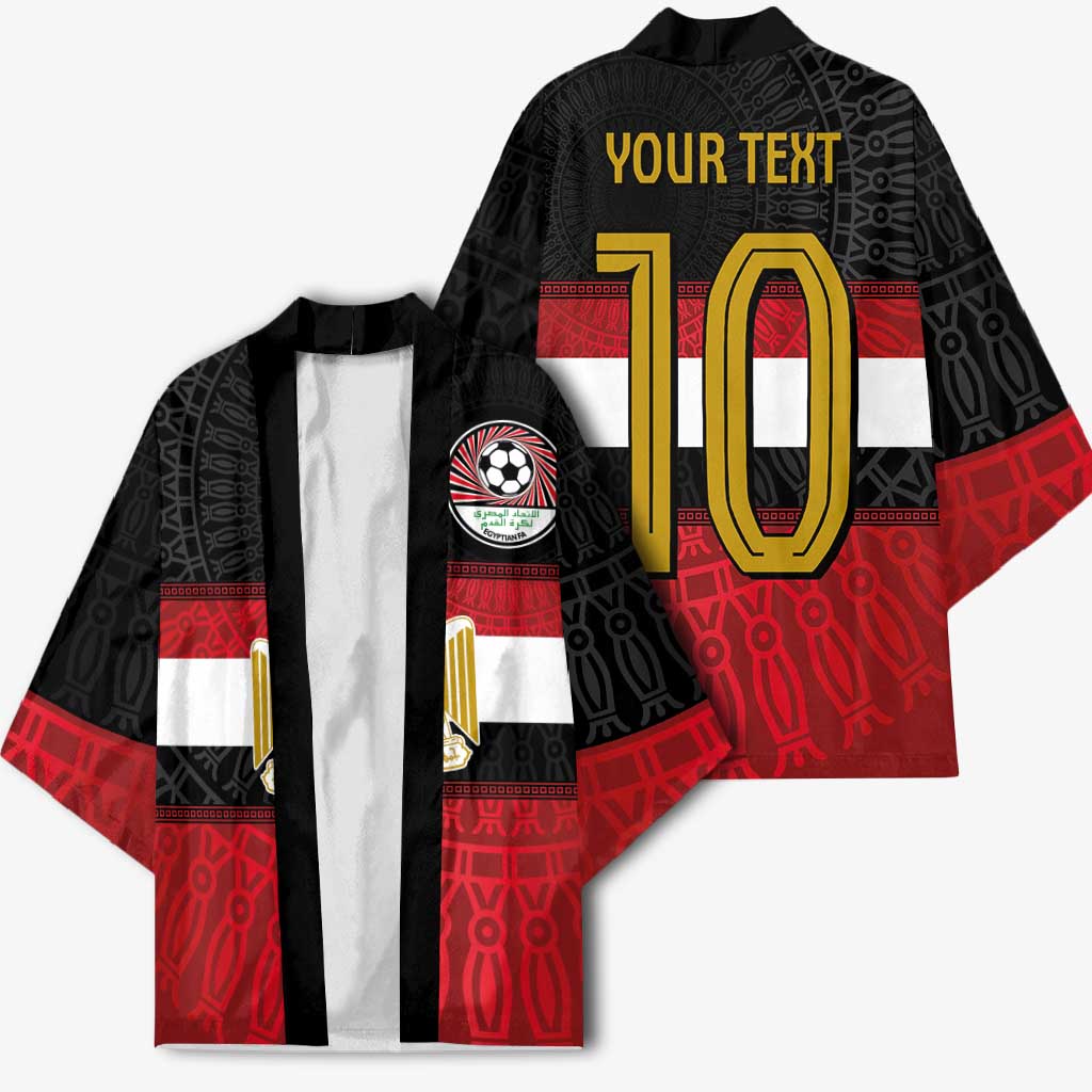 Custom Egypt National Football Kimono Egyptian Geometric and Flag - Wonder Print Shop