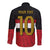 Custom Egypt National Football Long Sleeve Button Shirt Egyptian Geometric and Flag - Wonder Print Shop