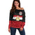 Custom Egypt National Football Off Shoulder Sweater Egyptian Geometric and Flag - Wonder Print Shop