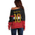 Custom Egypt National Football Off Shoulder Sweater Egyptian Geometric and Flag - Wonder Print Shop