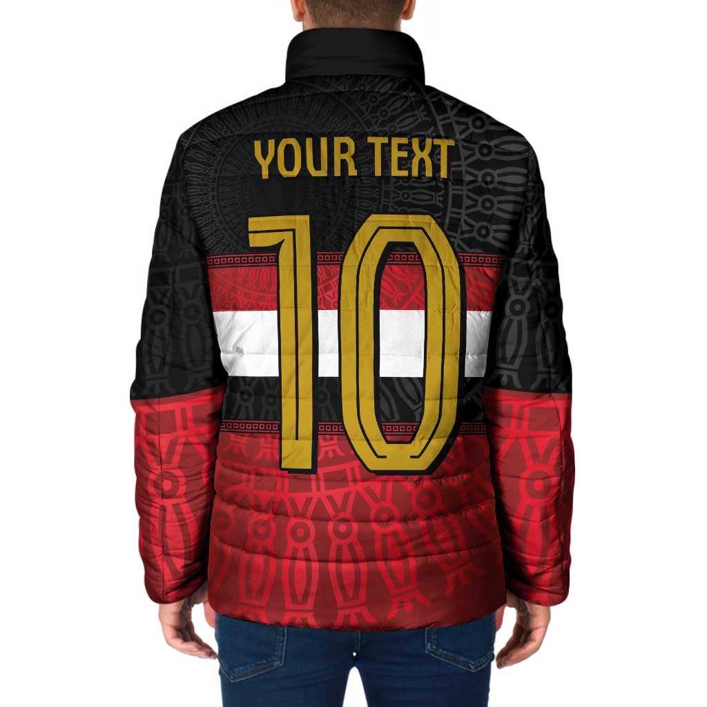 Custom Egypt National Football Padded Jacket Egyptian Geometric and Flag - Wonder Print Shop