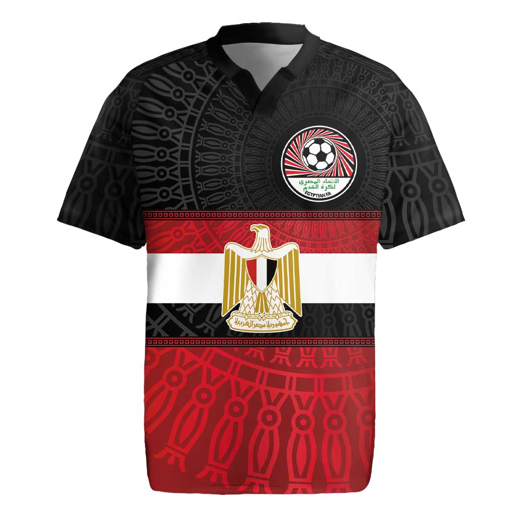 Custom Egypt National Football Rugby Jersey Egyptian Geometric and Flag - Wonder Print Shop