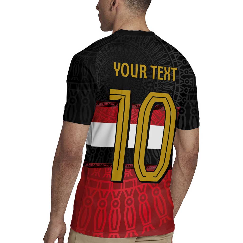 Custom Egypt National Football Rugby Jersey Egyptian Geometric and Flag - Wonder Print Shop