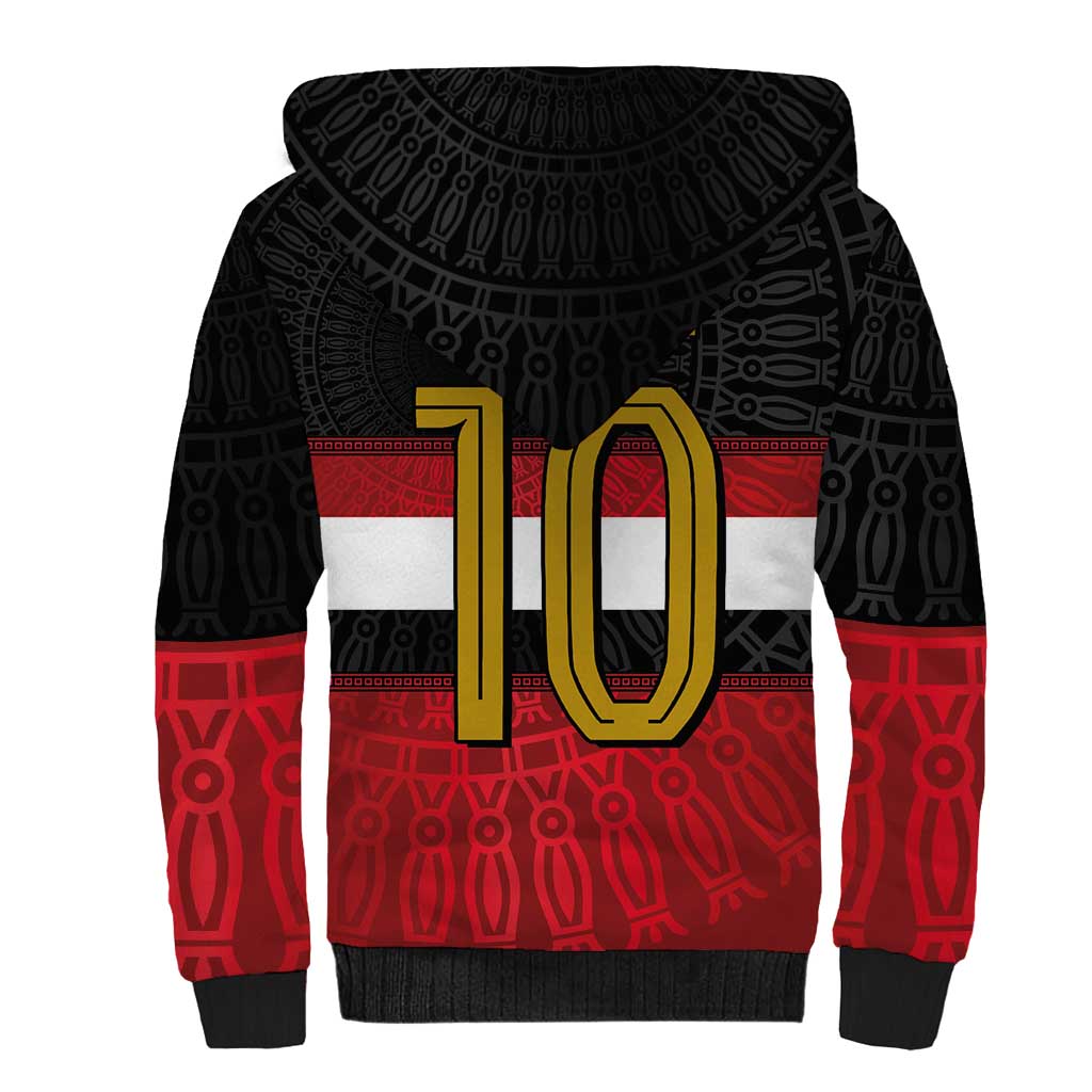 Custom Egypt National Football Sherpa Hoodie Egyptian Geometric and Flag - Wonder Print Shop