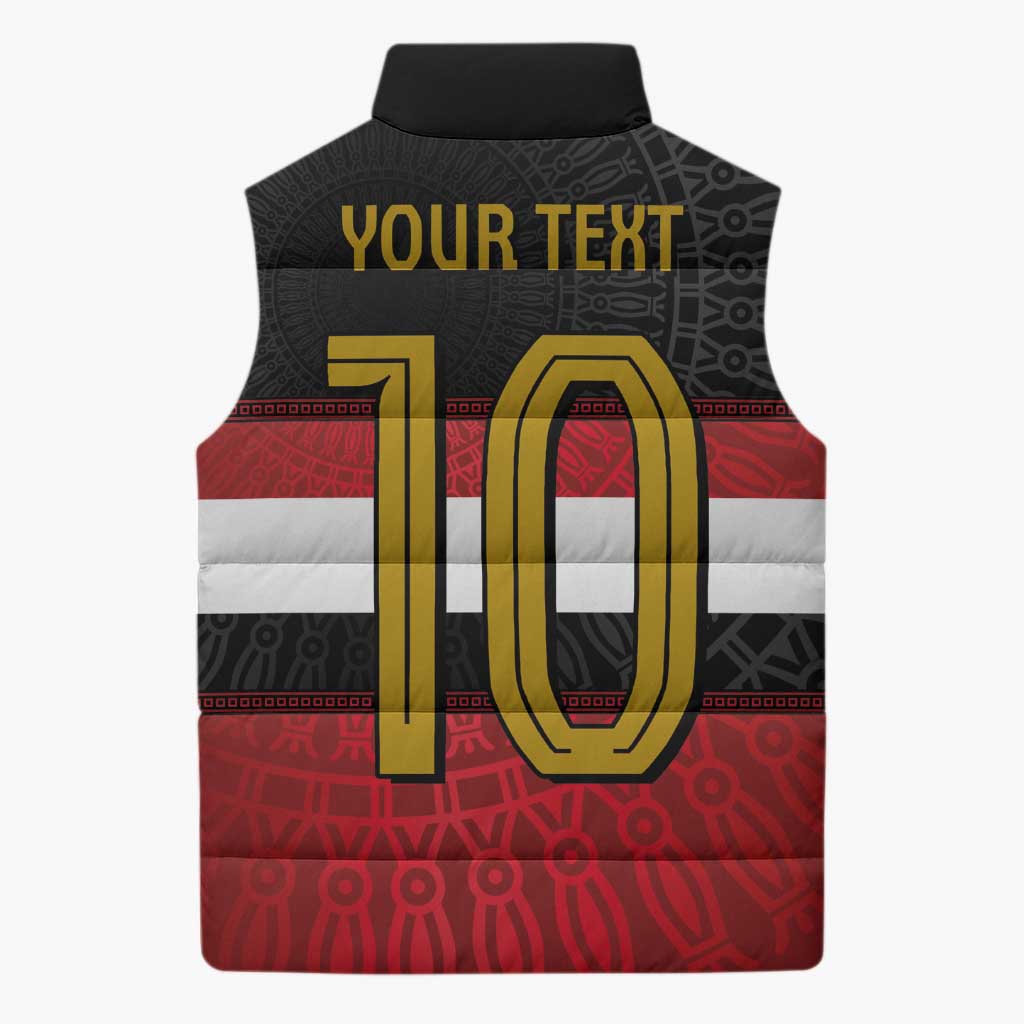 Custom Egypt National Football Sleeveless Puffer Jacket Egyptian Geometric and Flag - Wonder Print Shop
