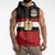 Custom Egypt National Football Sleeveless Zip Hoodie Egyptian Geometric and Flag - Wonder Print Shop