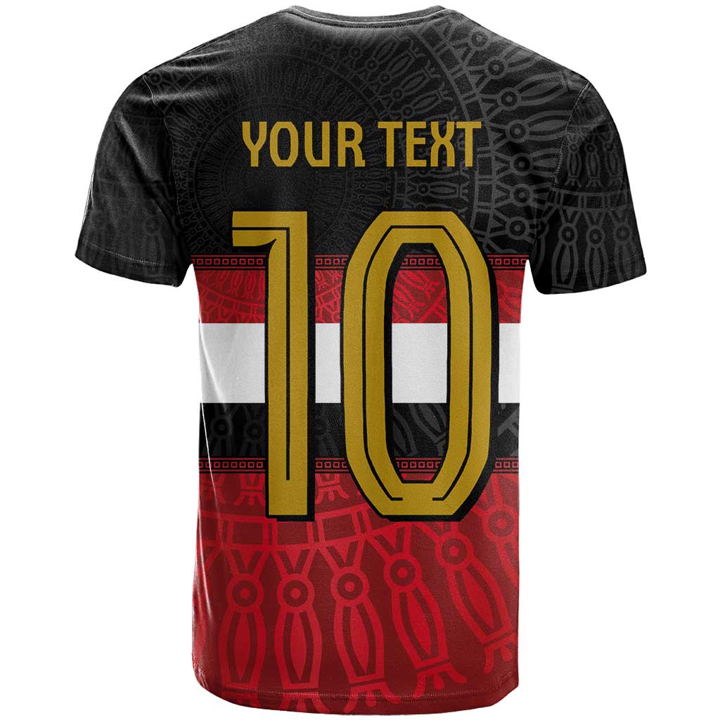 Custom Egypt National Football T Shirt Egyptian Geometric and Flag - Wonder Print Shop