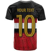 Custom Egypt National Football T Shirt Egyptian Geometric and Flag - Wonder Print Shop