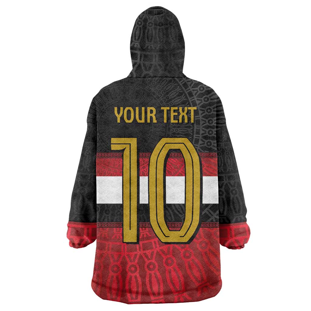 Custom Egypt National Football Wearable Blanket Hoodie Egyptian Geometric and Flag - Wonder Print Shop
