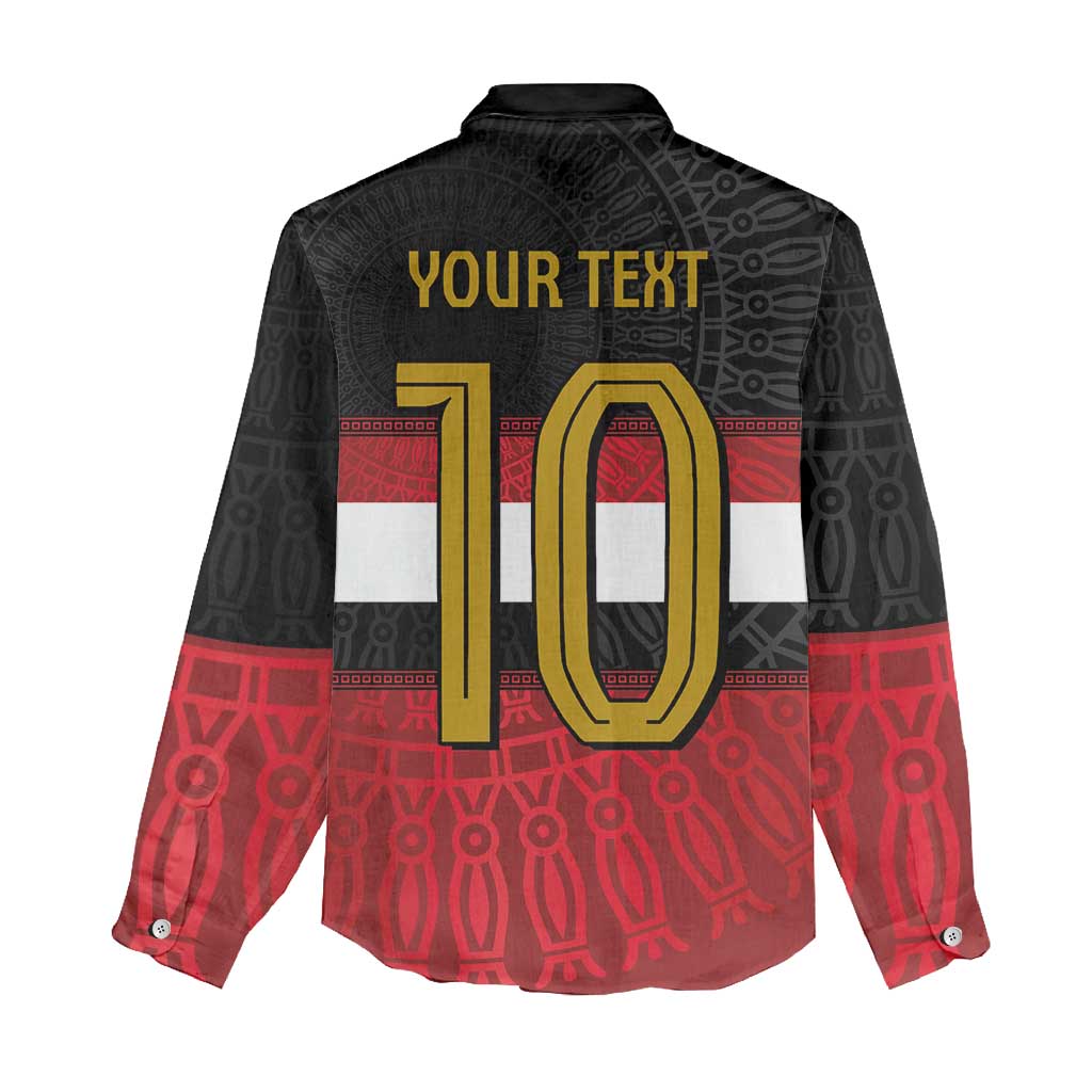 Custom Egypt National Football Women Casual Shirt Egyptian Geometric and Flag - Wonder Print Shop