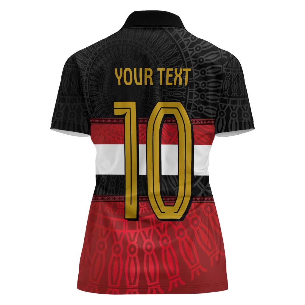 Custom Egypt National Football Women Polo Shirt Egyptian Geometric and Flag - Wonder Print Shop