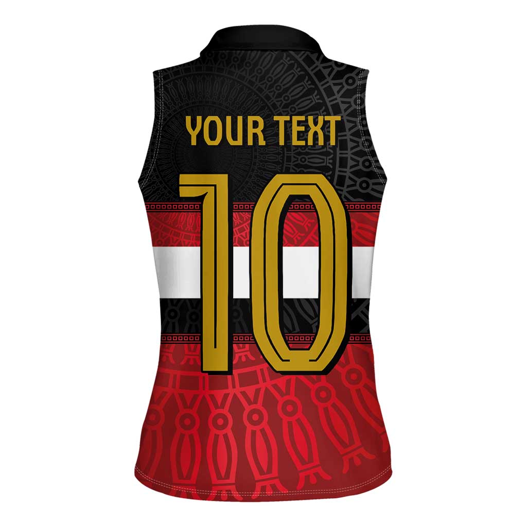 Custom Egypt National Football Women Sleeveless Polo Shirt Egyptian Geometric and Flag - Wonder Print Shop