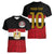 Custom Egypt National Football Women V-Neck T-Shirt Egyptian Geometric and Flag - Wonder Print Shop