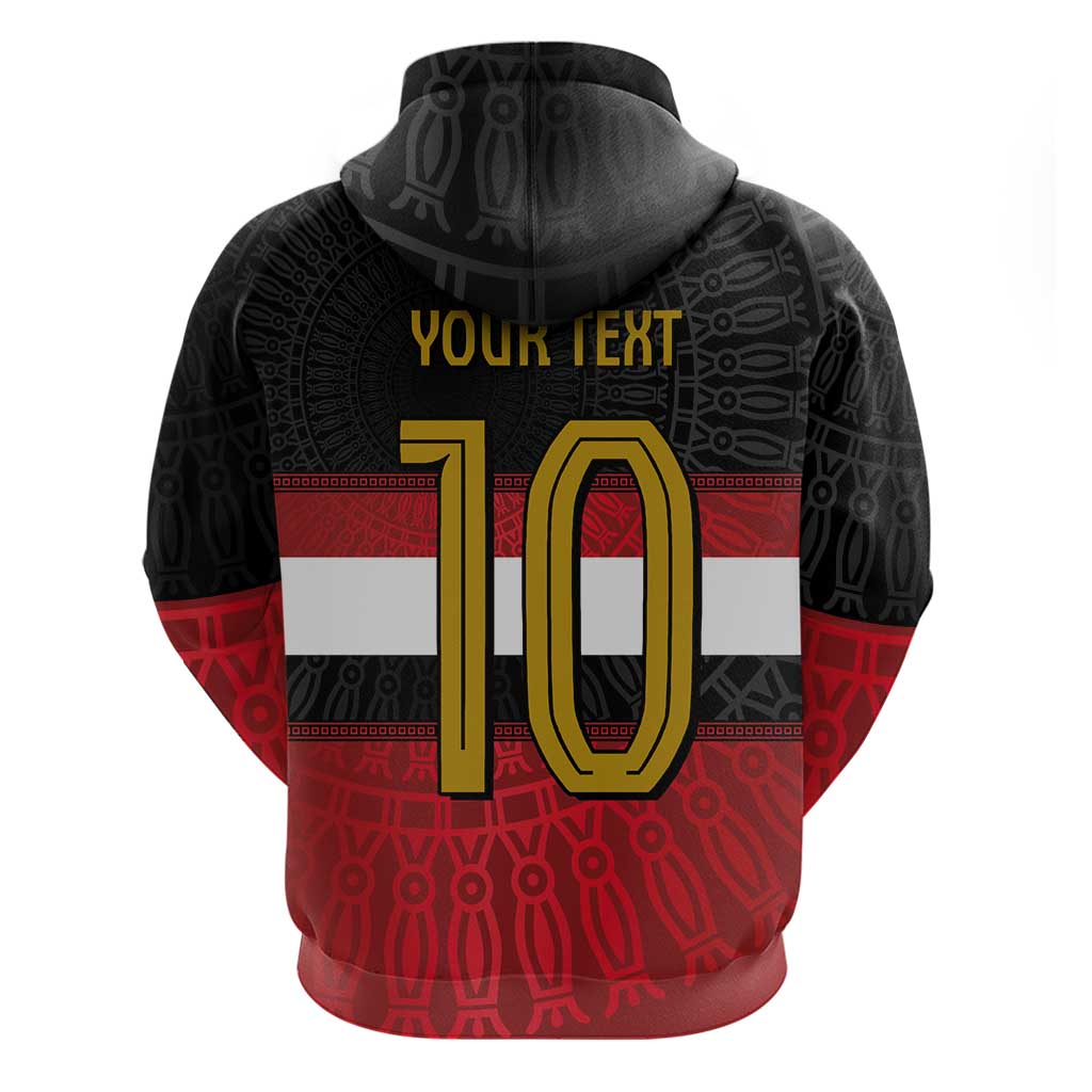 Custom Egypt National Football Zip Hoodie Egyptian Geometric and Flag - Wonder Print Shop