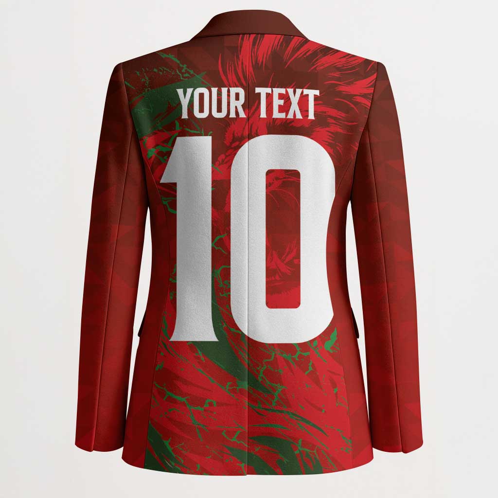Custom Morocco National Football Blazer Atlas Lions Sporty Abstract Pattern - Wonder Print Shop