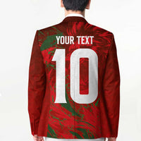 Custom Morocco National Football Blazer Atlas Lions Sporty Abstract Pattern - Wonder Print Shop