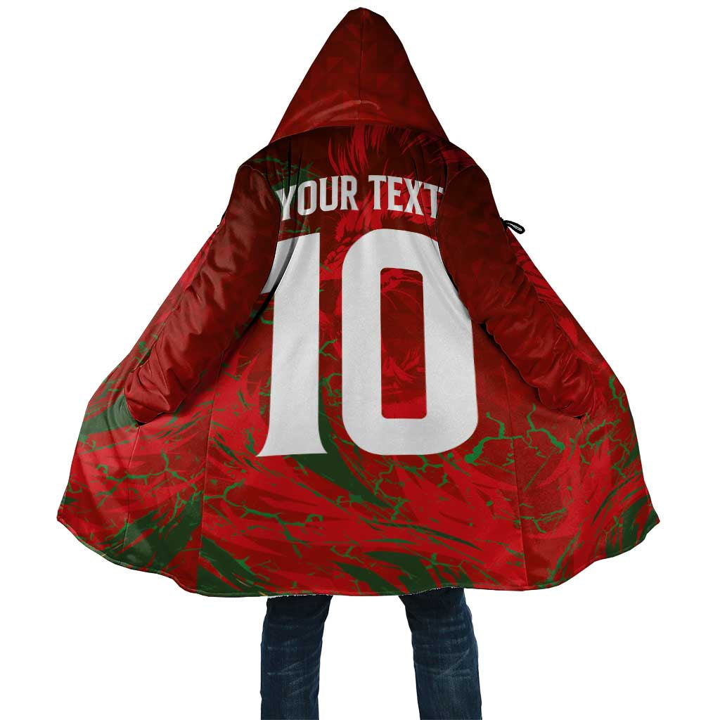 Custom Morocco National Football Cloak Atlas Lions Sporty Abstract Pattern - Wonder Print Shop