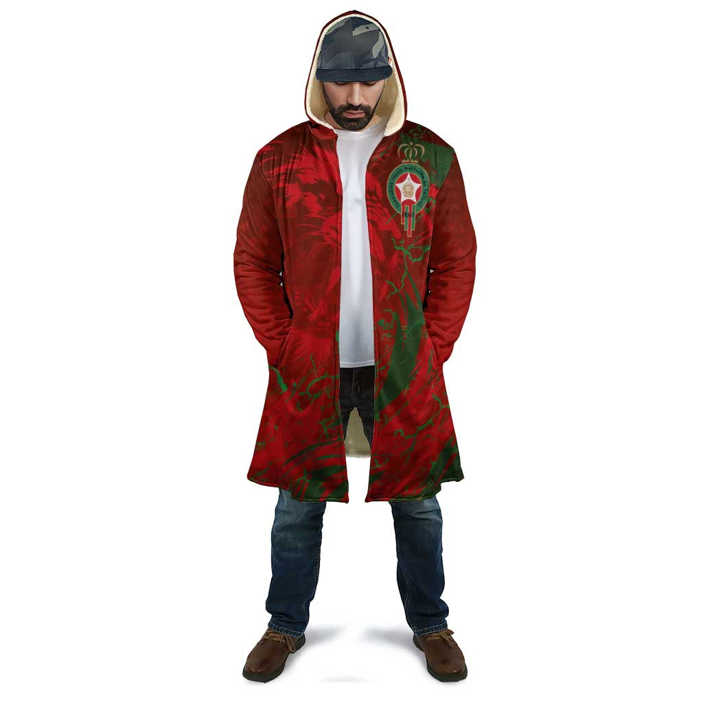 Custom Morocco National Football Cloak Atlas Lions Sporty Abstract Pattern - Wonder Print Shop