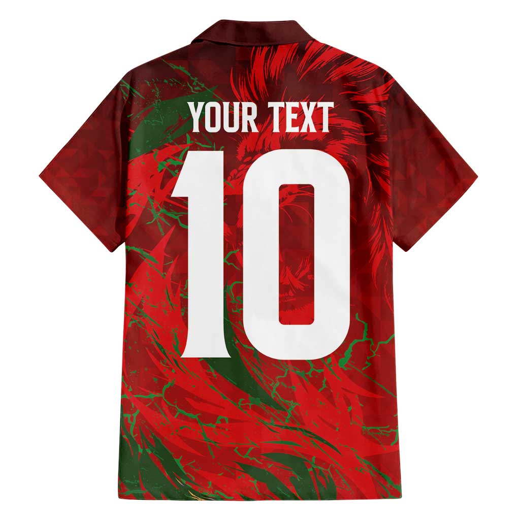 Custom Morocco National Football Hawaiian Shirt Atlas Lions Sporty Abstract Pattern - Wonder Print Shop