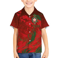 Custom Morocco National Football Hawaiian Shirt Atlas Lions Sporty Abstract Pattern - Wonder Print Shop