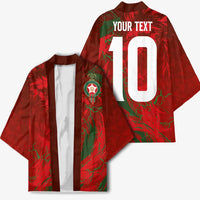 Custom Morocco National Football Kimono Atlas Lions Sporty Abstract Pattern - Wonder Print Shop